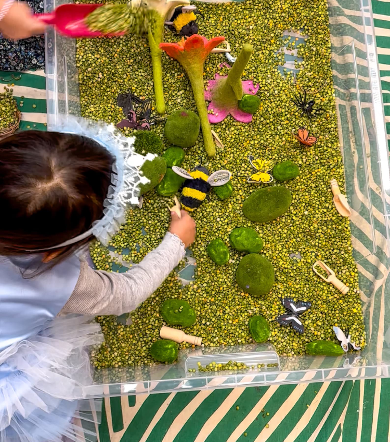 Sensory tray exploration